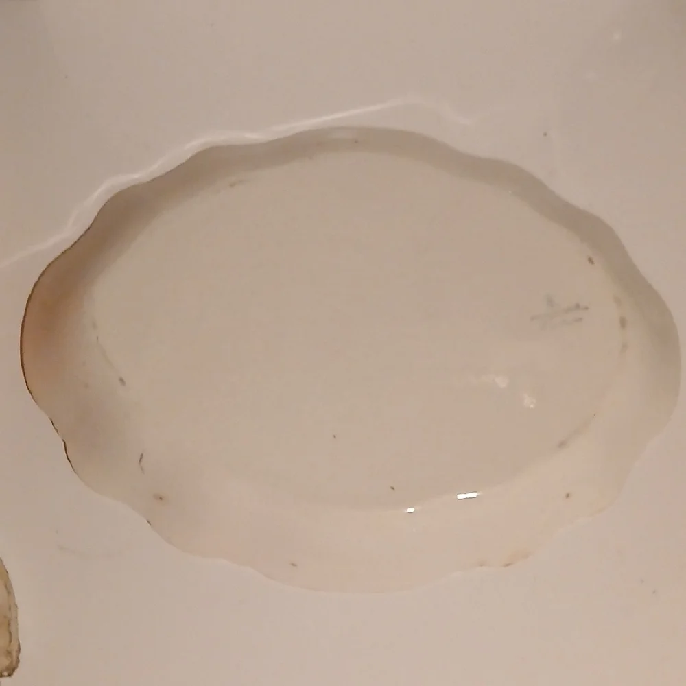 Vintage Homer Laughlin Floral Serveware with Gold Accents Platter